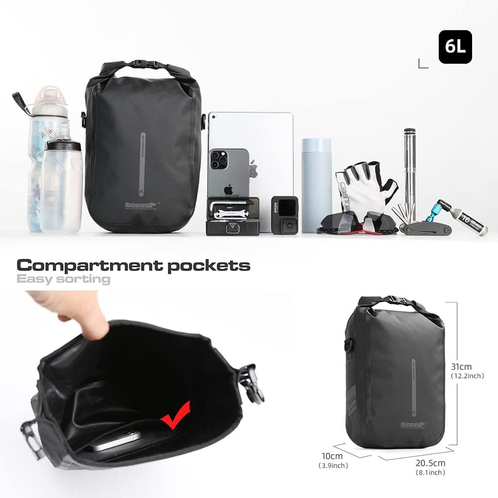 Rhinowalk Waterproof Quick Release Fork Bag-RK406 6L,Pannier Bag, Saddle Bag, Shoulder Bag - Tampa Home & Garden Store