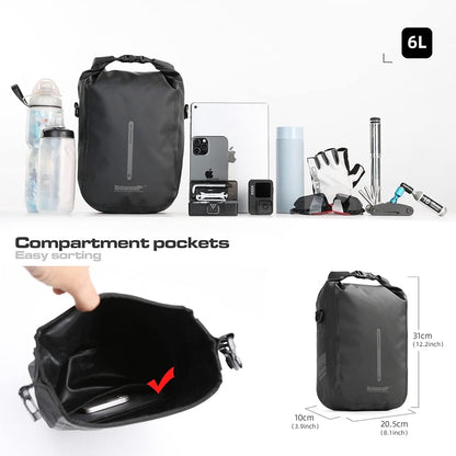 Rhinowalk Waterproof Quick Release Fork Bag-RK406 6L,Pannier Bag, Saddle Bag, Shoulder Bag - Tampa Home & Garden Store