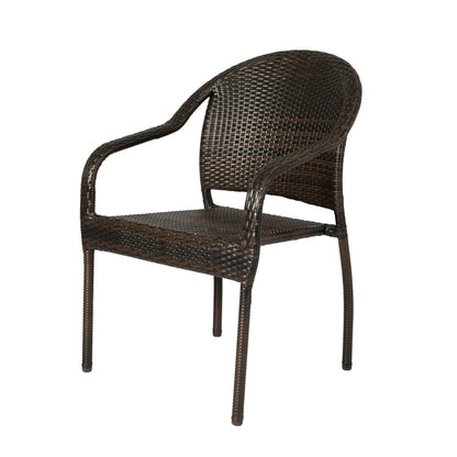 Rhodos cafe stacking chair mocha all-weather wicker; set of 4 chairs on Tampa Home & Garden Store