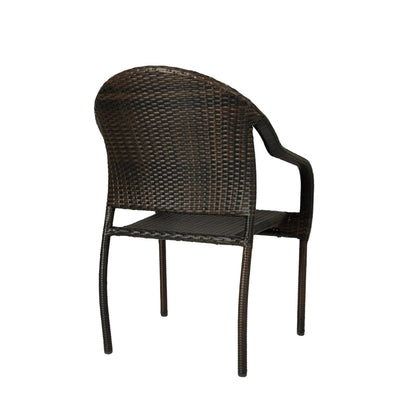 Rhodos cafe stacking chairs mocha all-weather wicker outdoor dining chairs set of 4 on Tampa Home & Garden Store