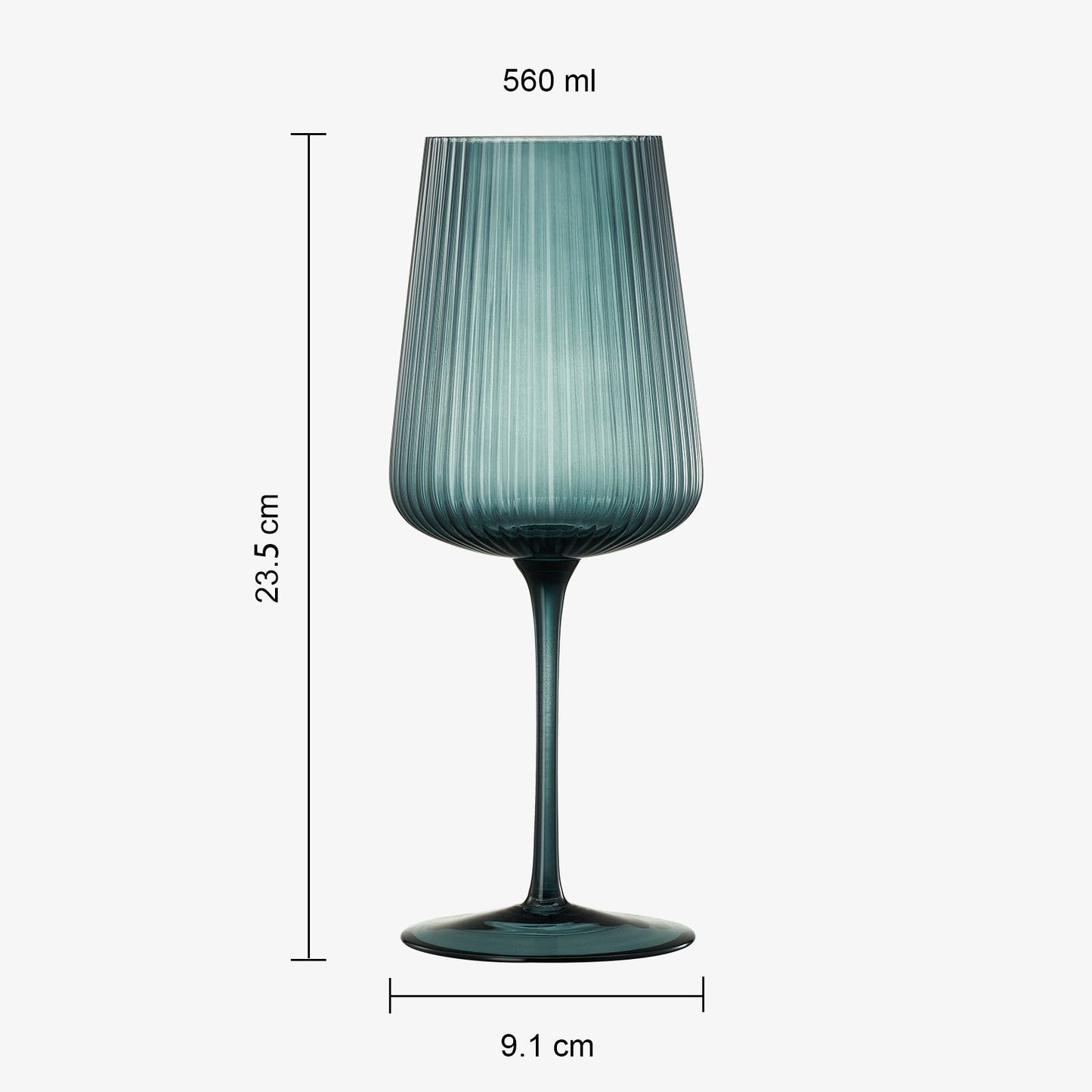 Tonal Ribbed Stemmed Wine Glassware Set of Six