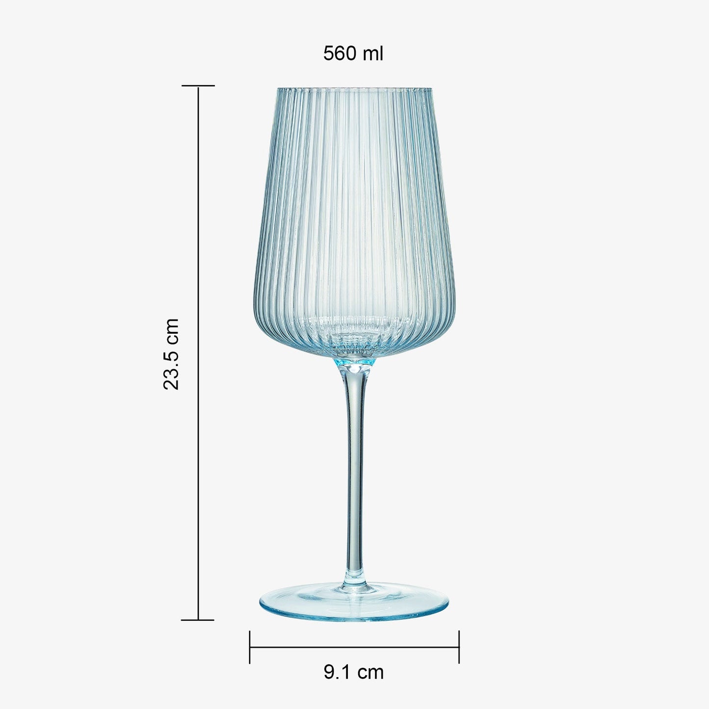 Monet Ribbed Stemmed Wine Glasses Set of Six