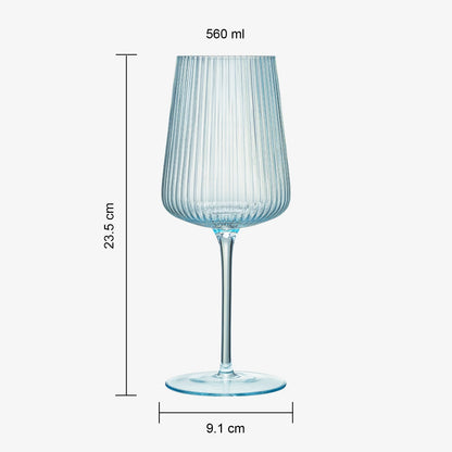 Monet Ribbed Stemmed Wine Glasses Set of Six