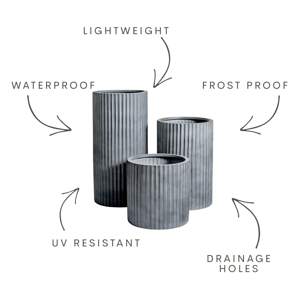 The Ribbed Loob Tall Planter | Fluted Column Cluster Pot