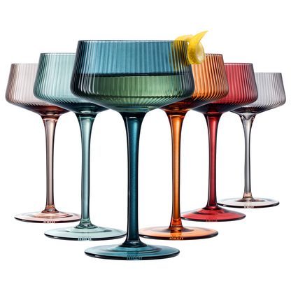 Tonal Martini Cocktail Glassware Set of Six