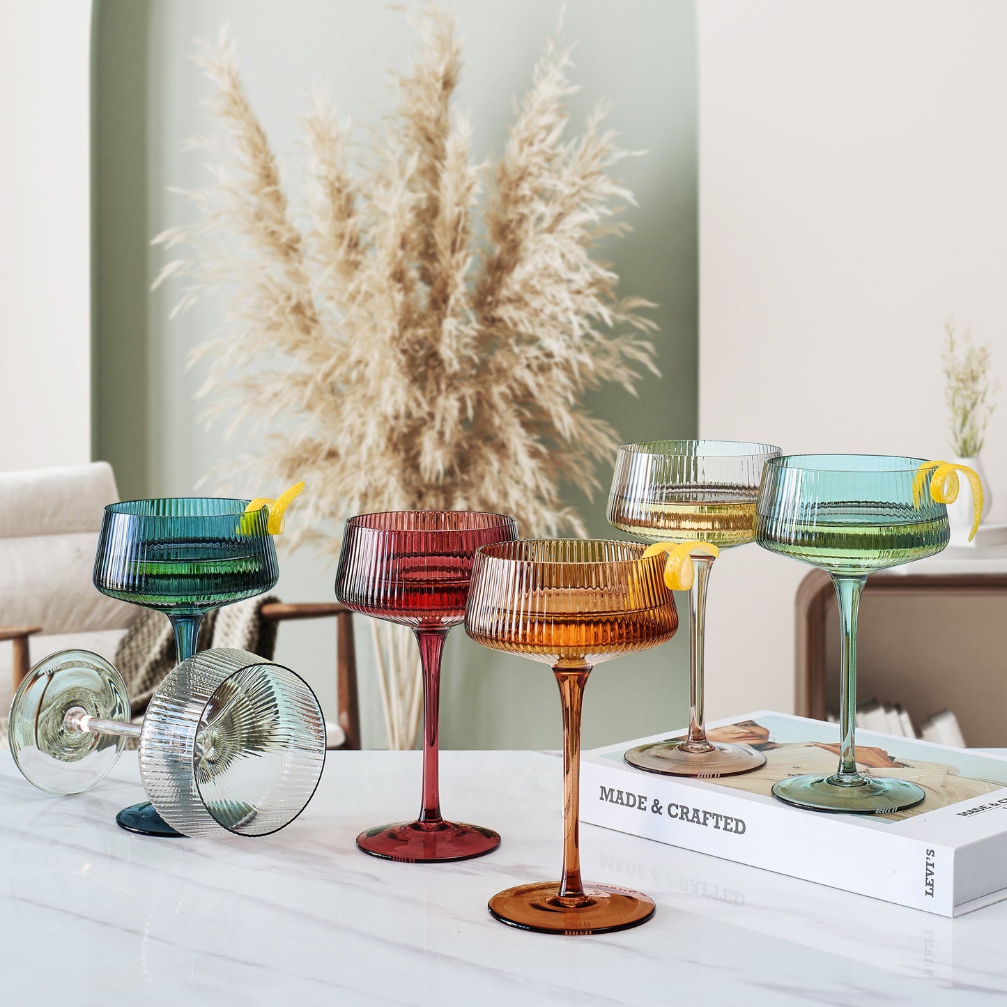 Tonal Martini Cocktail Glassware Set of Six
