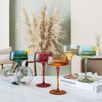 Tonal Martini Cocktail Glassware Set of Six