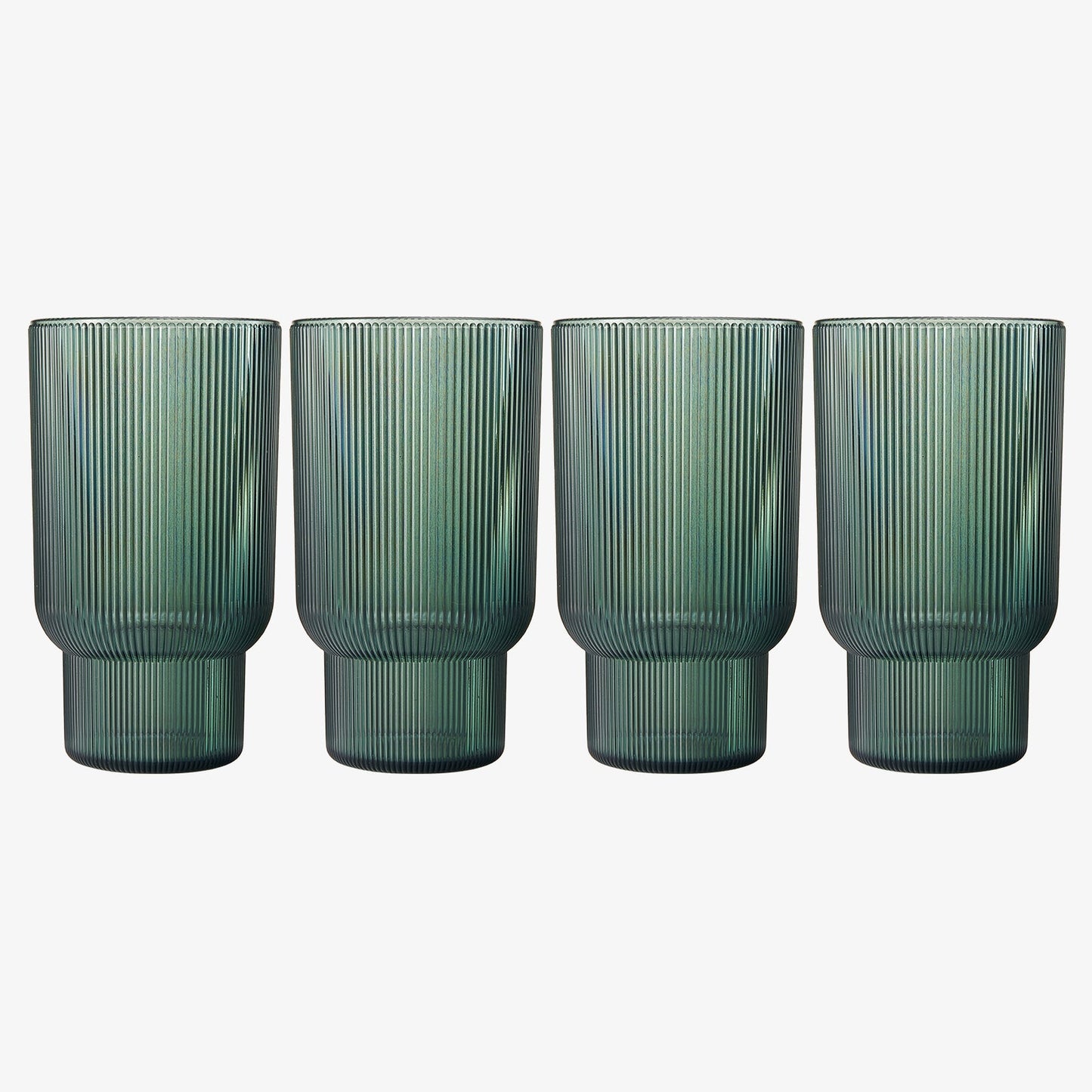 Eze Ribbed Acrylic Highball Glasses Set of 4