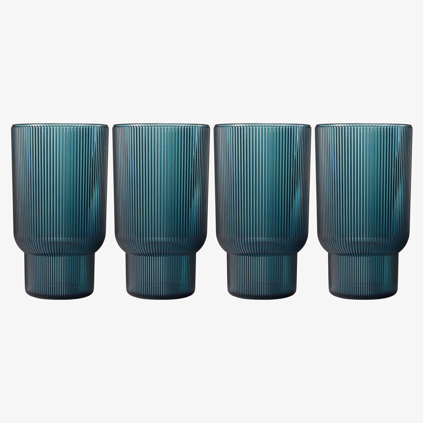 Eze Unbreakable Acrylic Ribbed Highball Set of 4