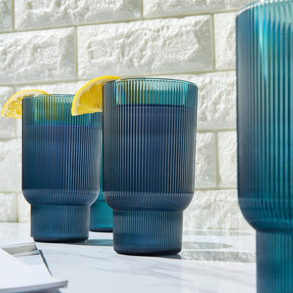 Eze Unbreakable Acrylic Ribbed Highball Set of 4