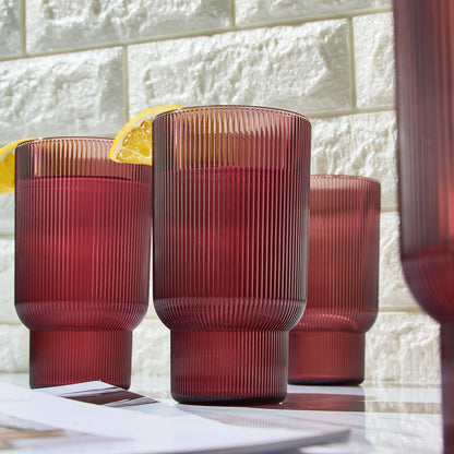 Eze Unbreakable Acrylic Ribbed Highball Set of 4
