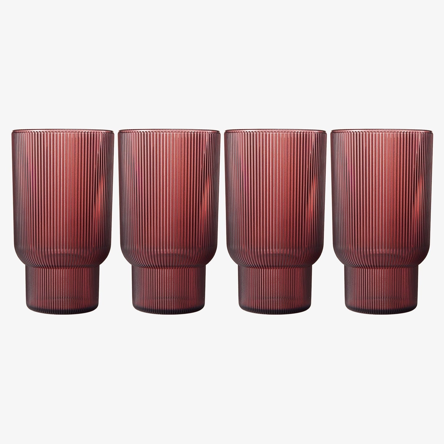 Eze Unbreakable Acrylic Ribbed Highball Set of 4