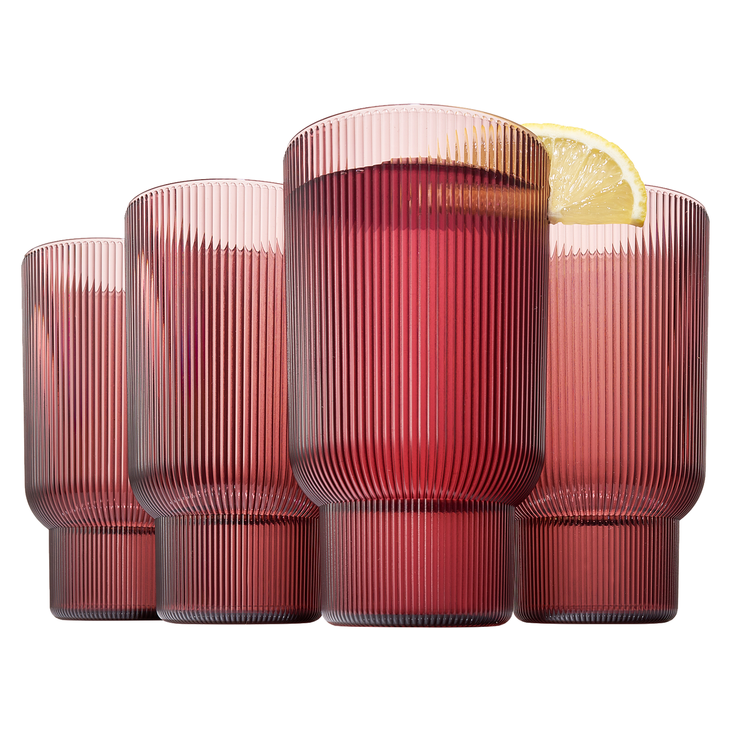 Eze Unbreakable Acrylic Ribbed Highball Set of 4