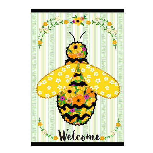 Ric Rac Bee Applique Garden Flag - Tampa Home & Garden Store