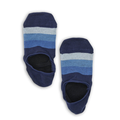 F23 No-Show Sock 6-pack, two navy blue striped DeadSoxy footie socks on Tampa Home & Garden Store