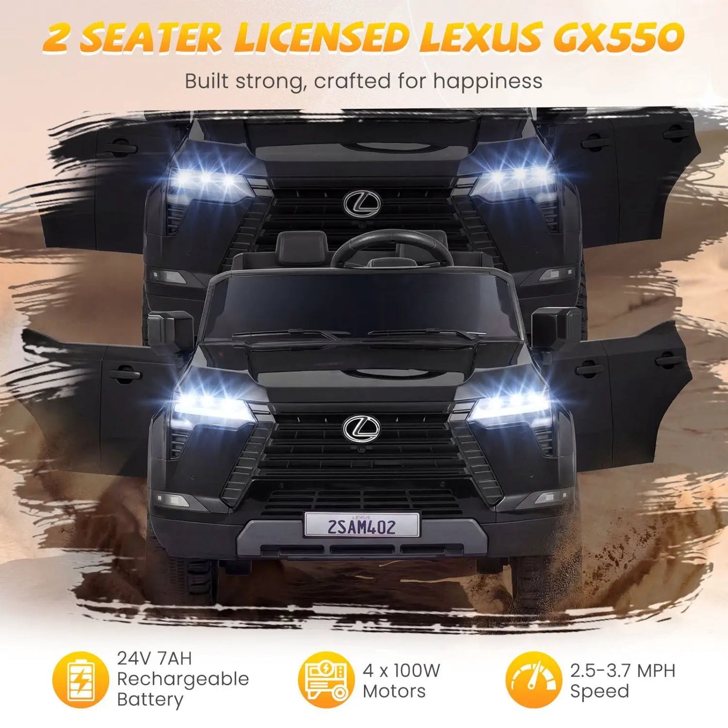 Ride On Car 24V 4WD Licensed Lexus GX550 Vehicle
