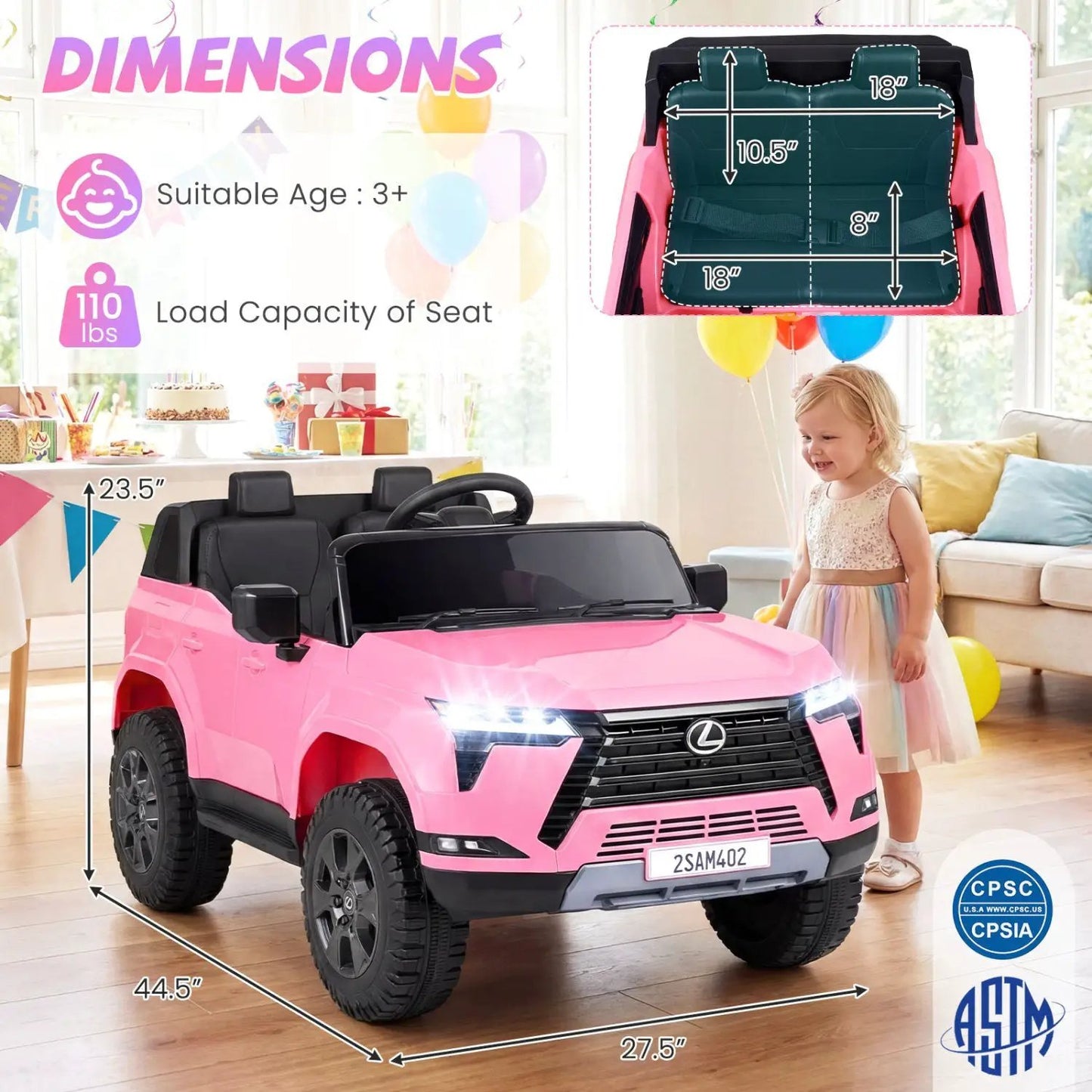 Ride On Car 24V 4WD Licensed Lexus GX550 Vehicle