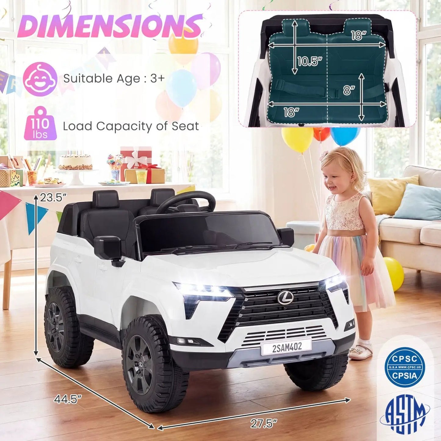Ride On Car 24V 4WD Licensed Lexus GX550 Vehicle
