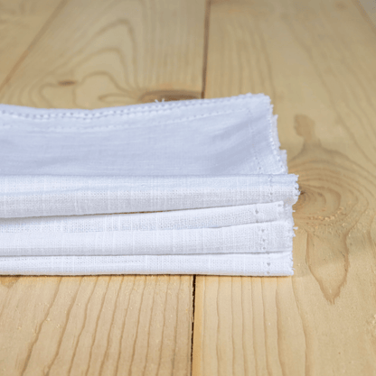 Riley Cloth Napkins, Set of 4, White - Tampa Home & Garden Store