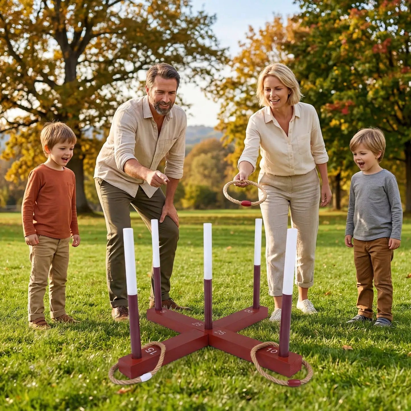 Ring Toss Game Set with Rope Rings and Bag