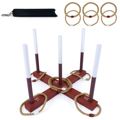 Ring Toss Game Set with Rope Rings and Bag