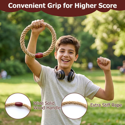 Ring Toss Game Set with Rope Rings and Bag