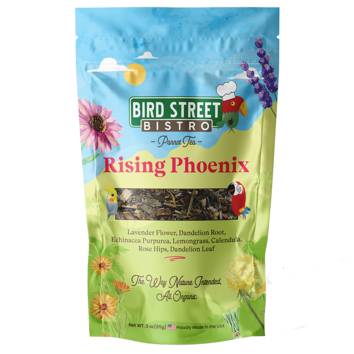 Rising Phoenix Parrot Tea - Tampa Home & Garden Store