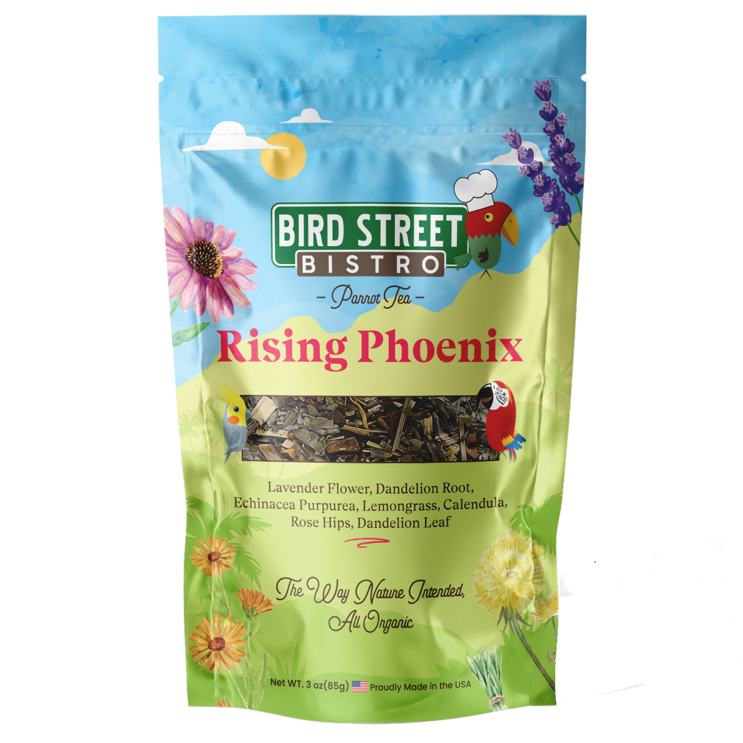 Rising Phoenix Parrot Tea - Tampa Home & Garden Store