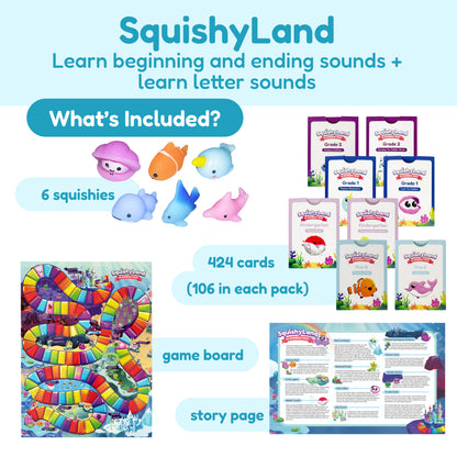 Rising Reader Bundle educational toy by The Fidget Games with 6 squishies and 424 reading cards on Tampa Home & Garden Store