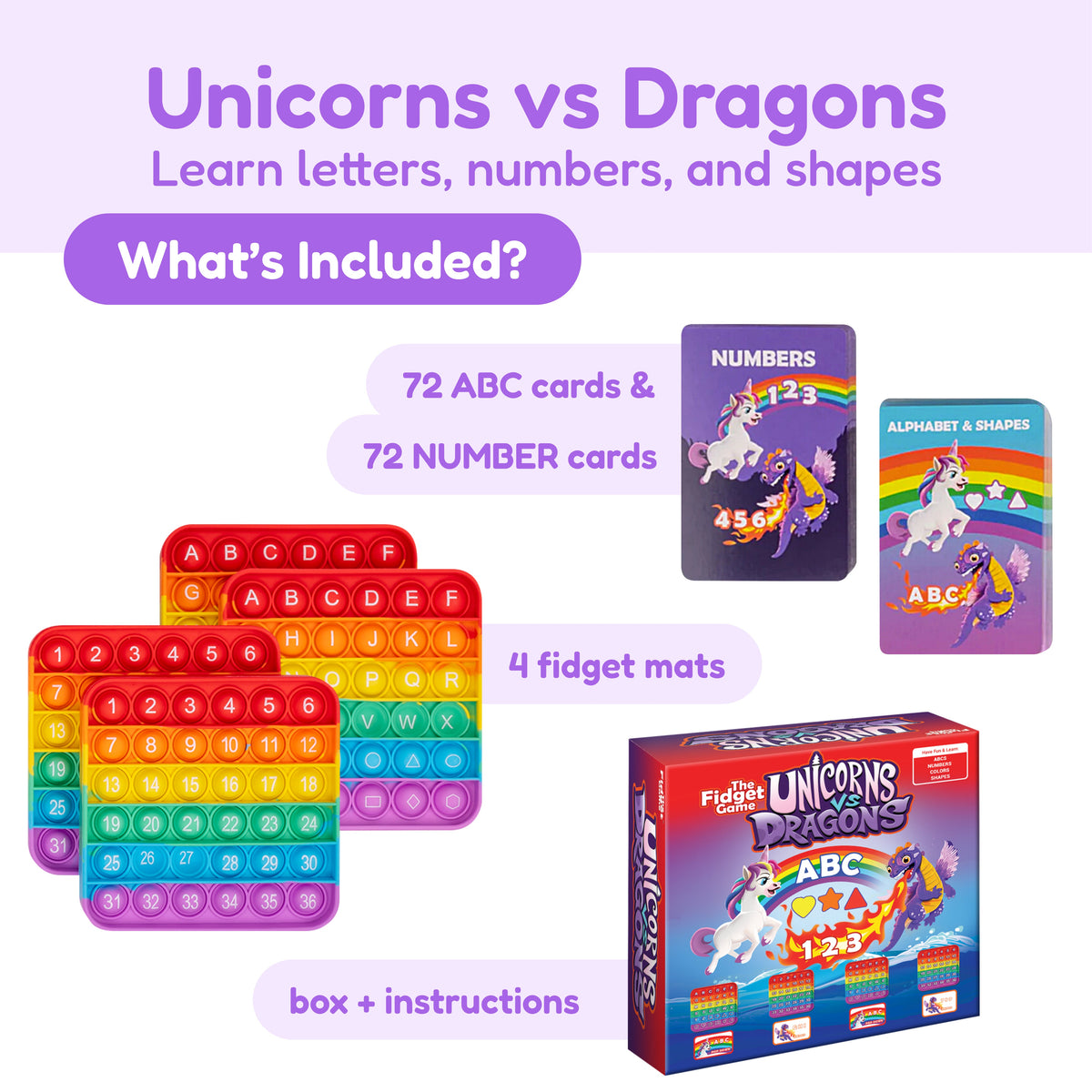 Rising Reader Bundle toys by The Fidget Games with ABC & NUMBER cards and fidget mats on Tampa Home & Garden Store