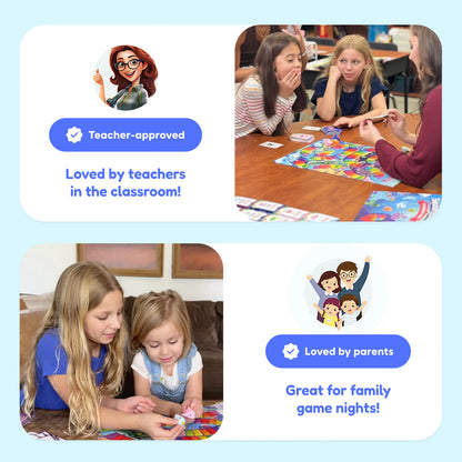 Rising Reader Bundle by The Fidget Games; reading toys for 2 kids with a colorful board game on Tampa Home & Garden Store