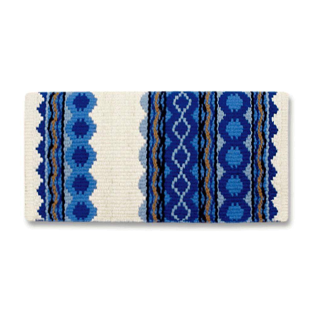 Riverland 36x34 New Zealand Wool Saddle Blanket WHT RYL SKY - Tampa Home & Garden Store