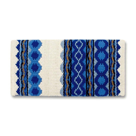 Riverland 36x34 New Zealand Wool Saddle Blanket WHT RYL SKY - Tampa Home & Garden Store