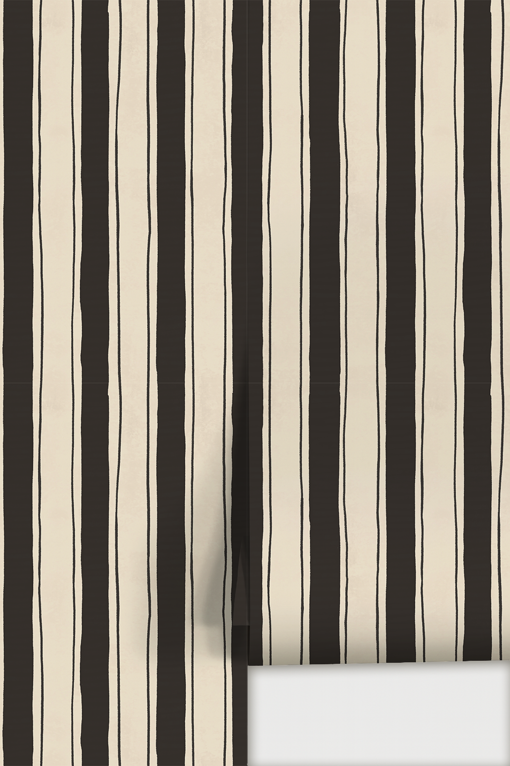 Riviera Stripe Wallpaper, off-white and black - Tampa Home & Garden Store