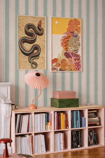 Riviera Stripe Wallpaper, off-white and mint - Tampa Home & Garden Store
