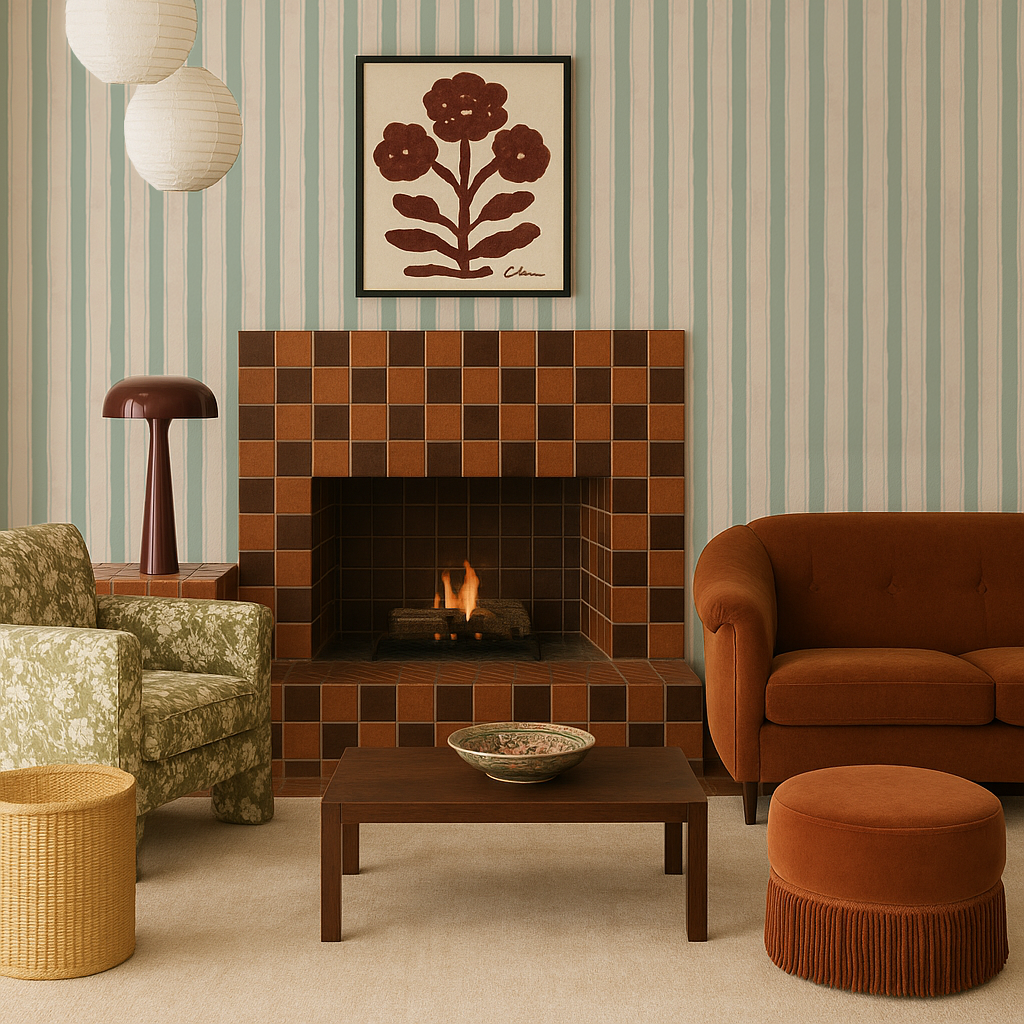 Riviera Stripe Wallpaper, off-white and mint - Tampa Home & Garden Store
