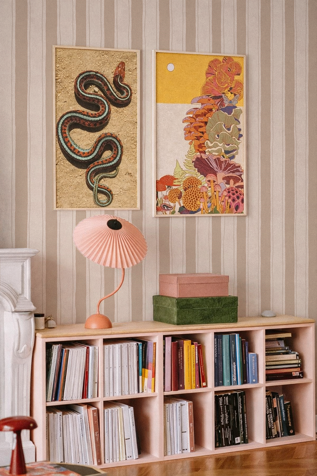 Riviera Stripe Wallpaper, off-white and tan - Tampa Home & Garden Store