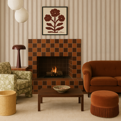 Riviera Stripe Wallpaper, off-white and tan - Tampa Home & Garden Store