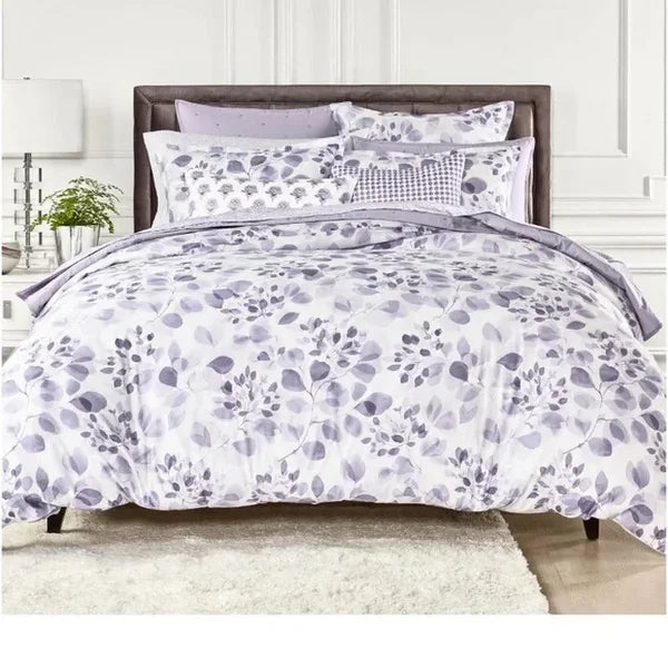 Vanessa Jane Sky Misty Eucalyptus decorative pillow 14x24 with lavender leaf print on Tampa Home & Garden Store