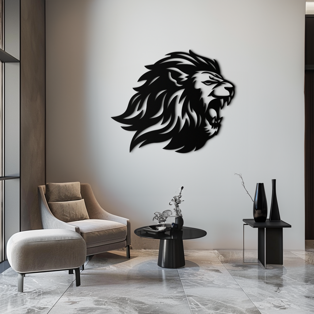 Roaring Lion Metal Wall Art | Fierce Jungle King Steel Decor - Tampa Home & Garden Store