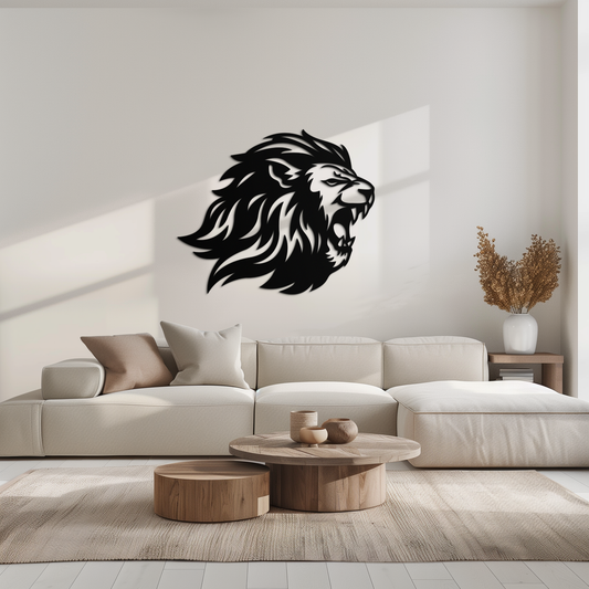 Roaring Lion Metal Wall Art | Fierce Jungle King Steel Decor - Tampa Home & Garden Store