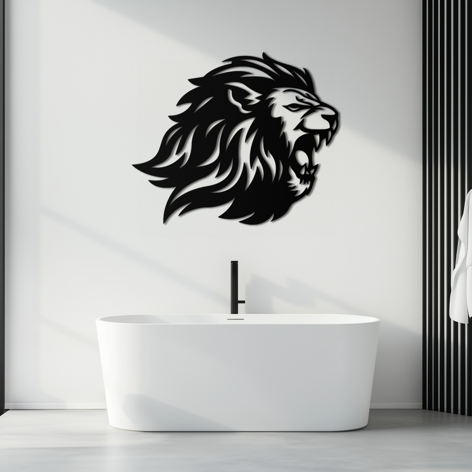 Roaring Lion Metal Wall Art | Fierce Jungle King Steel Decor - Tampa Home & Garden Store