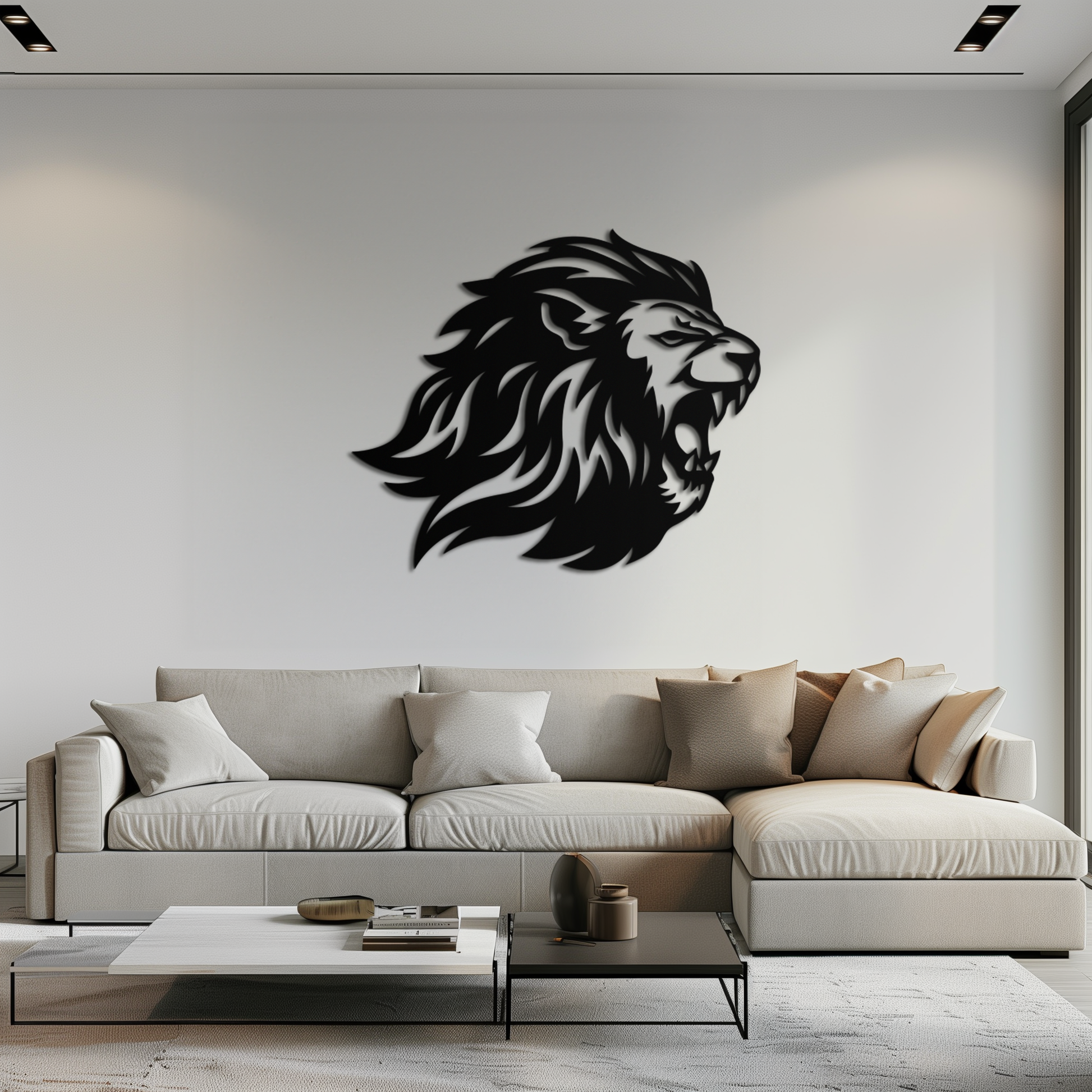 Roaring Lion Metal Wall Art | Fierce Jungle King Steel Decor - Tampa Home & Garden Store