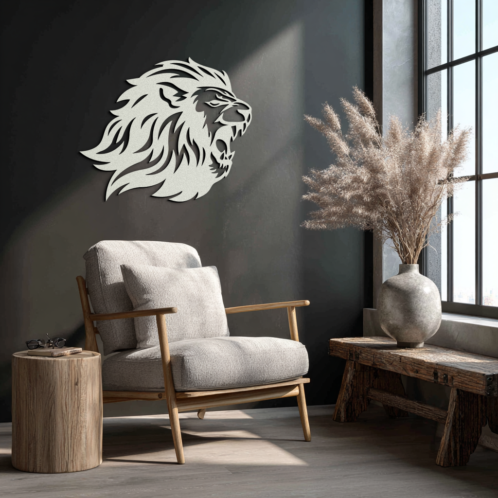 Roaring Lion Metal Wall Art | Fierce Jungle King Steel Decor - Tampa Home & Garden Store