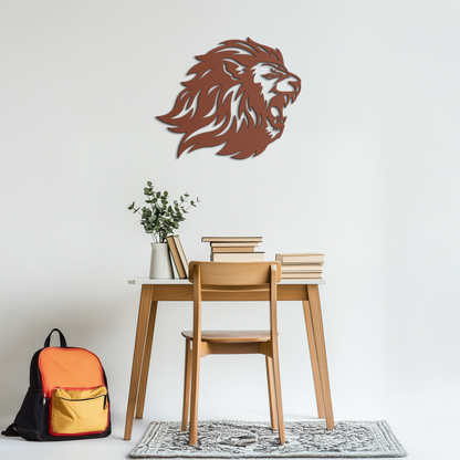 Roaring Lion Metal Wall Art | Fierce Jungle King Steel Decor - Tampa Home & Garden Store