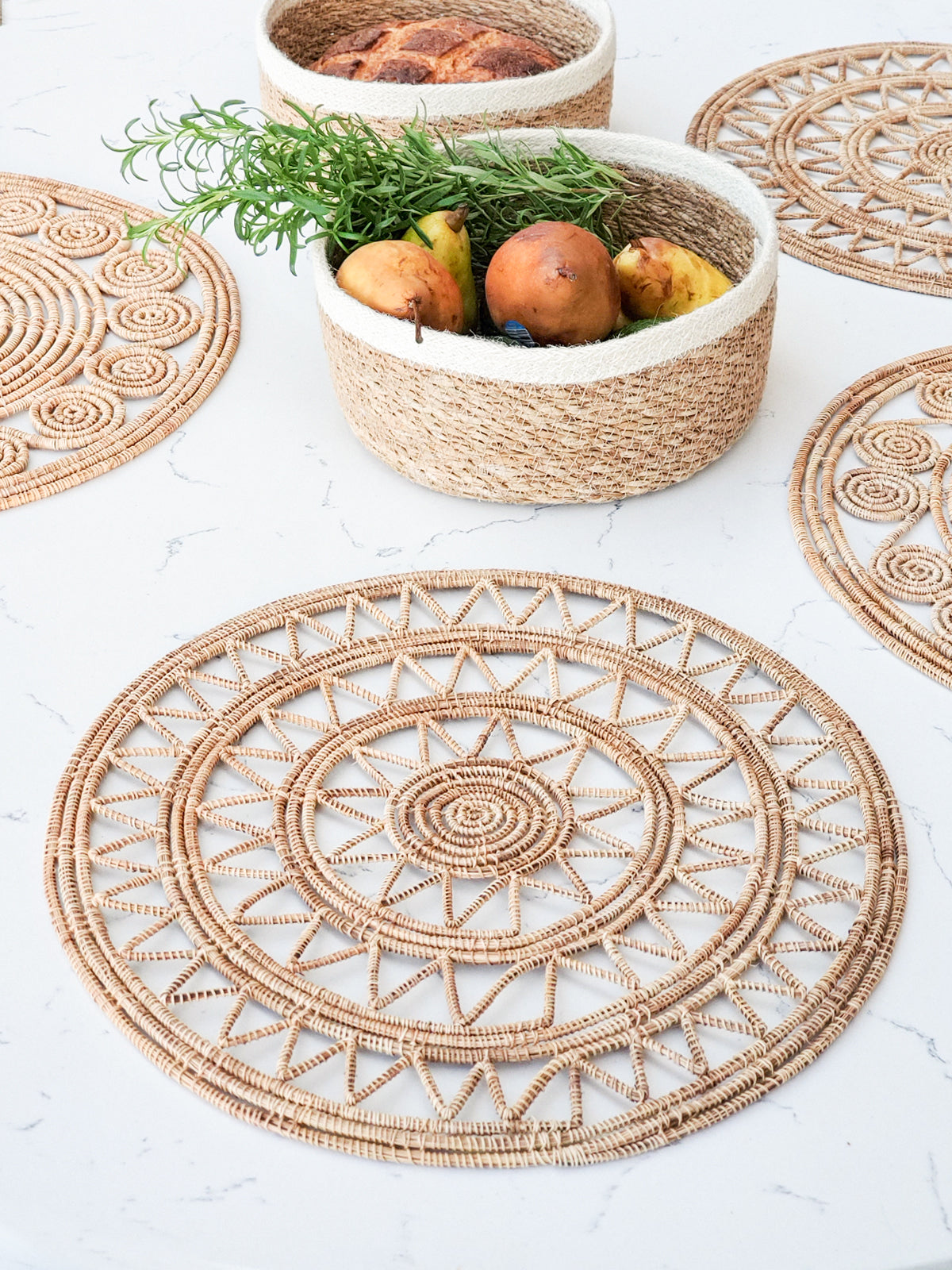 Roda Woven Palm Fiber Placemat - Natural (Set of 2) - Tampa Home & Garden Store