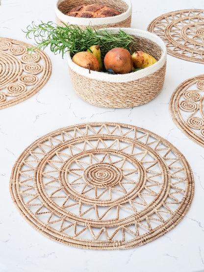 Roda Woven Palm Fiber Placemat - Natural (Set of 2) - Tampa Home & Garden Store