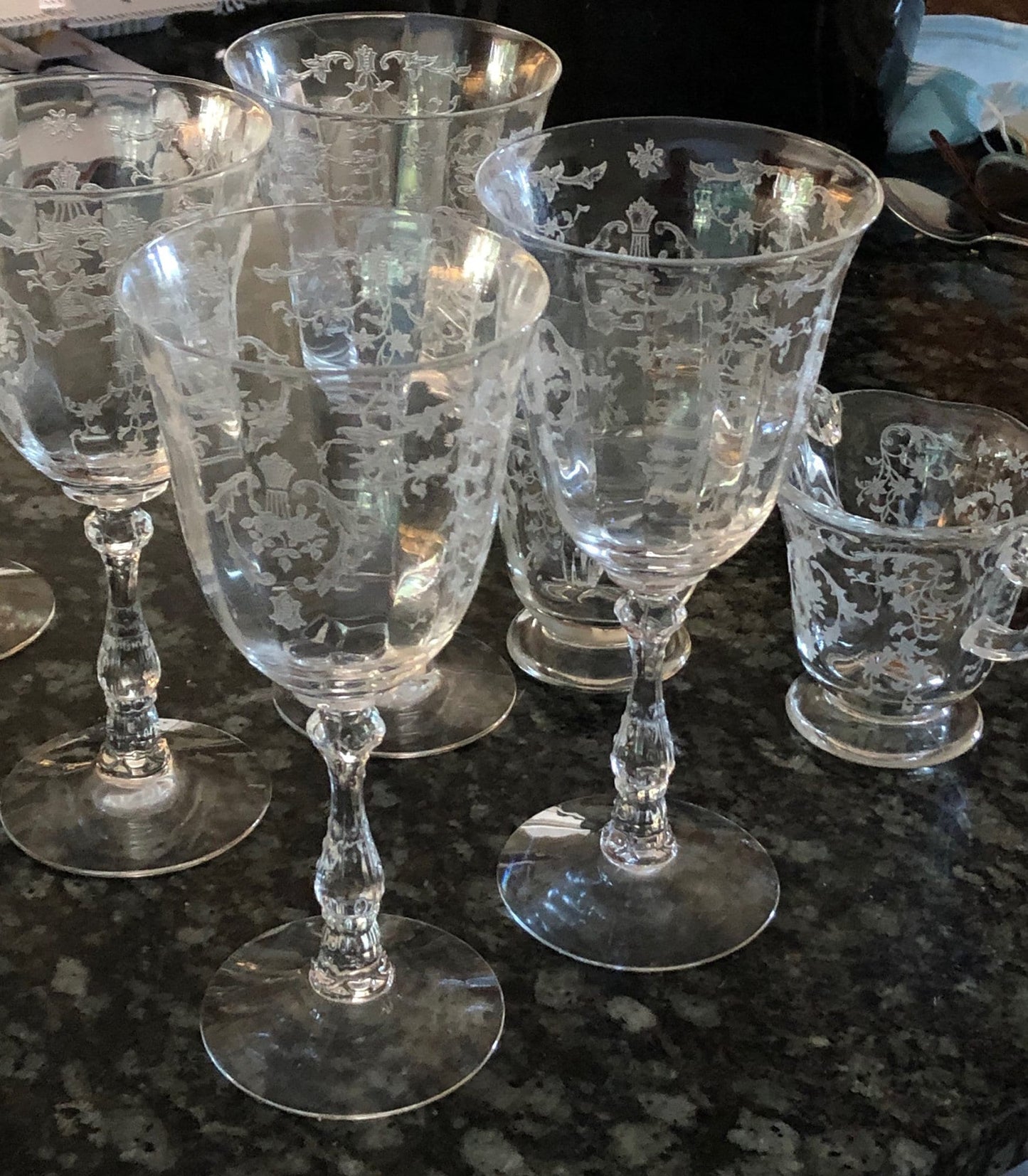 Rogaska Crystal Wine or Water Goblet with Gallia Gold Pattern. Replacements. - Tampa Home & Garden Store