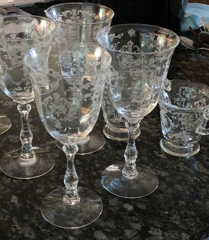 Rogaska Crystal Wine or Water Goblet with Gallia Gold Pattern. Replacements. - Tampa Home & Garden Store