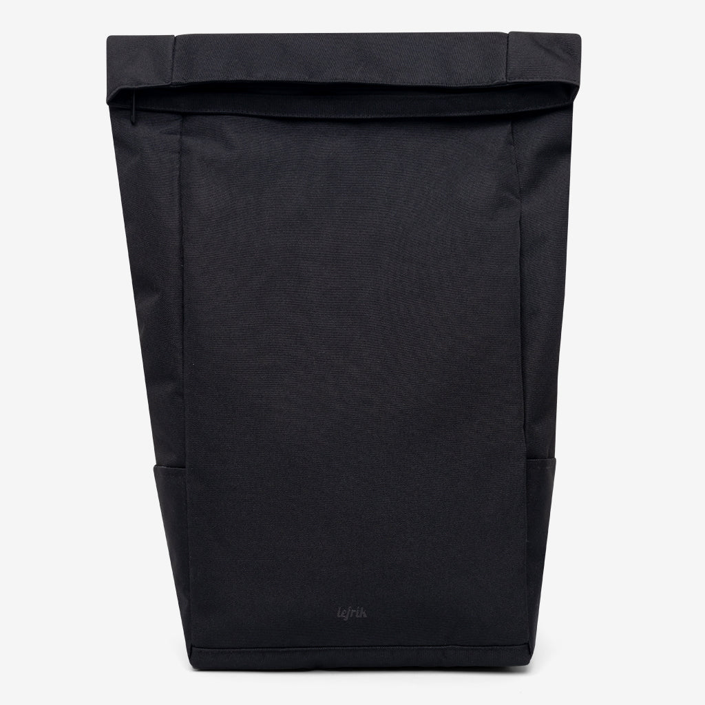 Roll Backpack black with laptop sleeve by Lefrik USA, minimalist durable everyday carry on Tampa Home & Garden Store